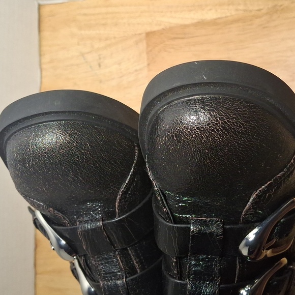 AEROSOLES Black and Silver Ankle Booties with Chunky Sole - Picture 6 of 10